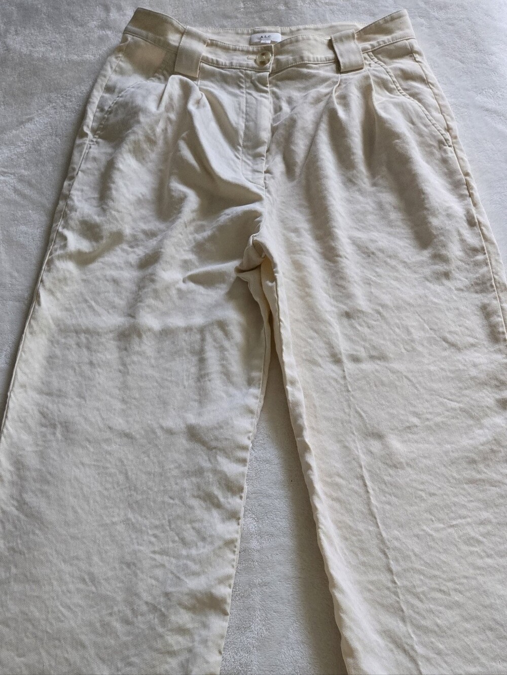 A.L.C. Ivory Linen Blend Wide Leg Pants Size 6